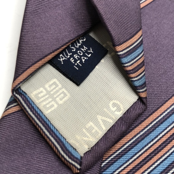 VTG Givenchy Gentlemen Paris Signature 100% Silk Slim Tie. Bar code pattern - Picture 6 of 10